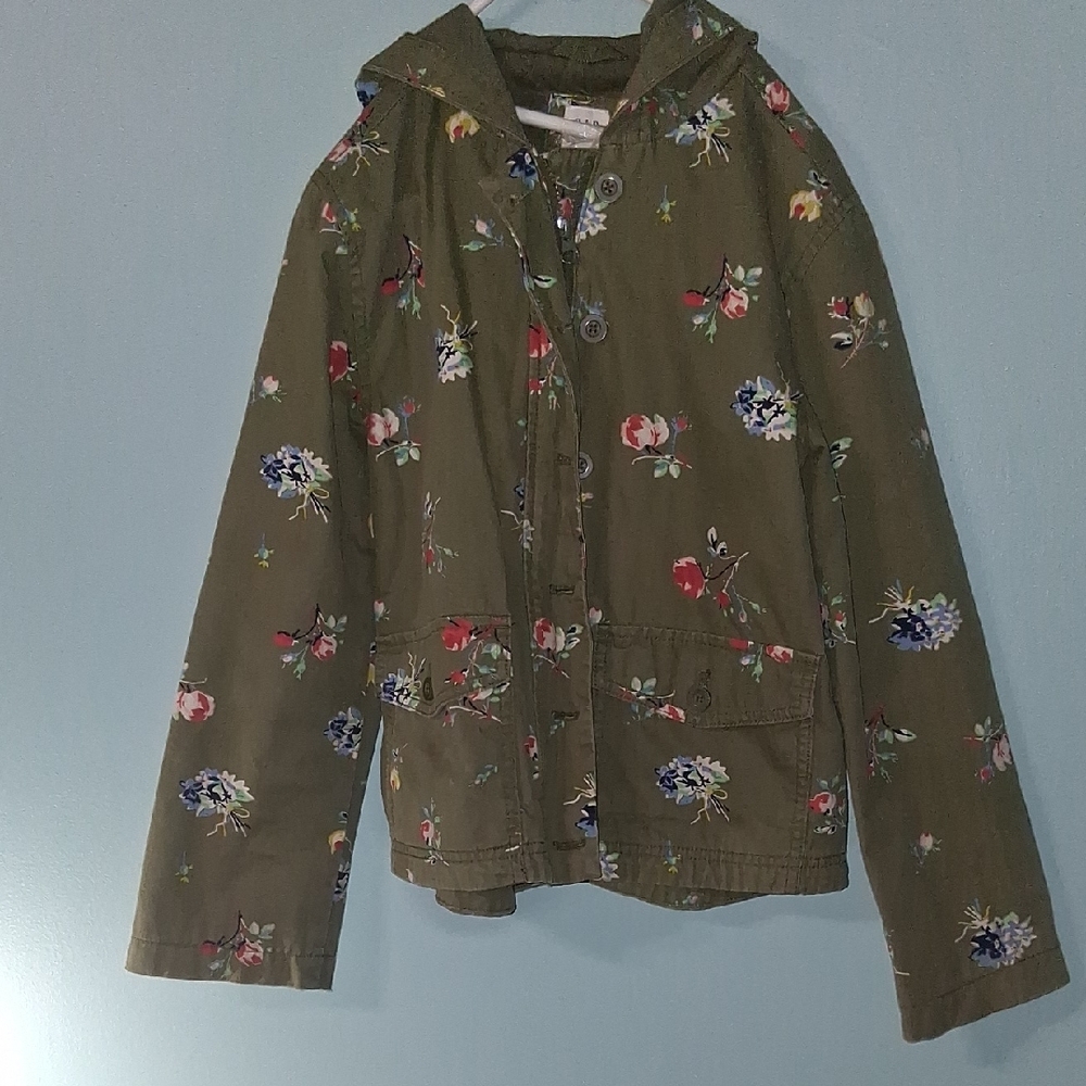 GAP Kids Floral Medium-weight- Olive Green XL